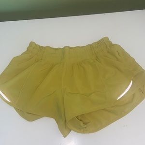 Yellow lululemon shorts